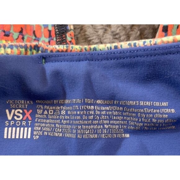 Knockout By Victorias Secret VSX Sport Multicolor Striped Leggings Size Small - Picture 3 of 5